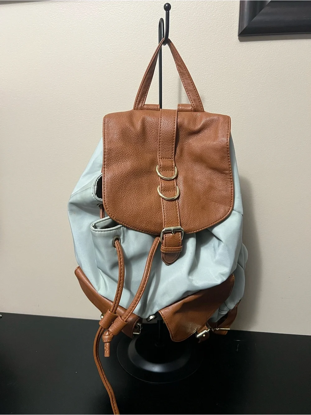 Steve Madden Two-Tone Gray and Brown Backpack